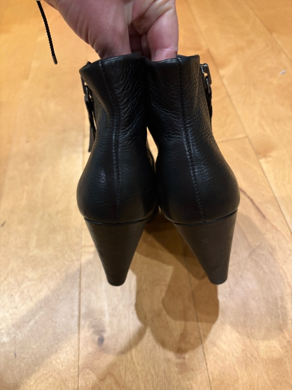 Splendid Neva ankle boots booties zipped cone heel pebbles leather black sz 8.5 - Picture 6 of 9